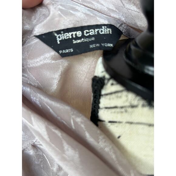 Vintage 70s 80s Pierre Cardin boutique silk tan embossed blouse - Picture 4 of 5